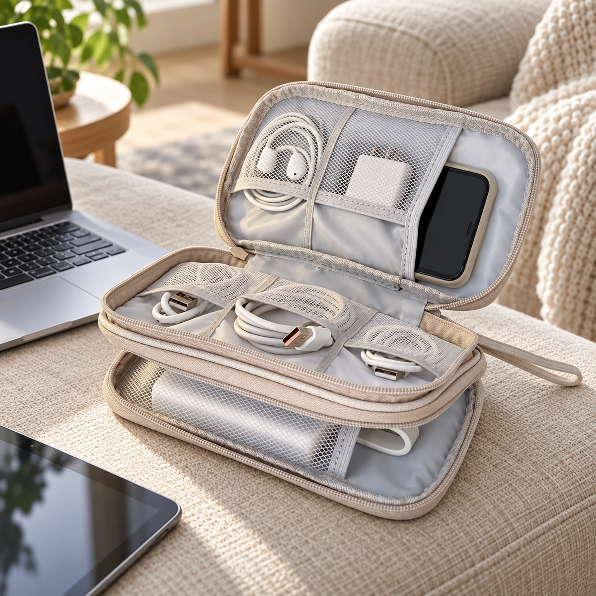 🔌 Desktop Cable Organizer Bag