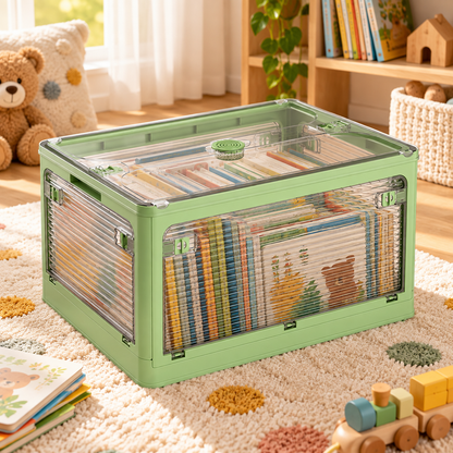 📚 Foldable Book Storage Bin
