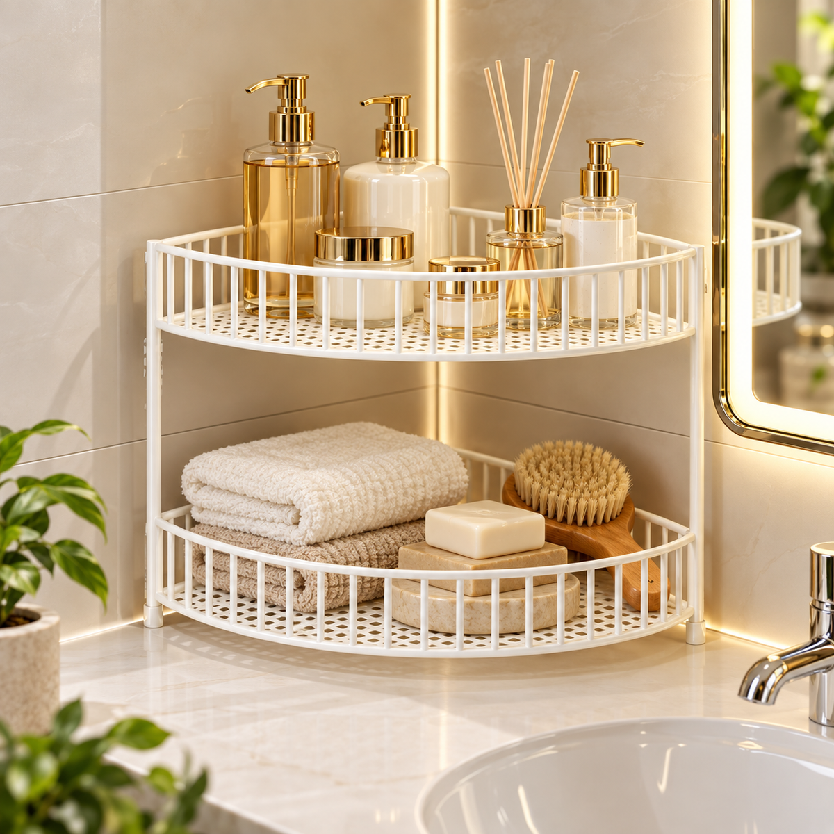 🧺 2-Tier Corner Storage Rack