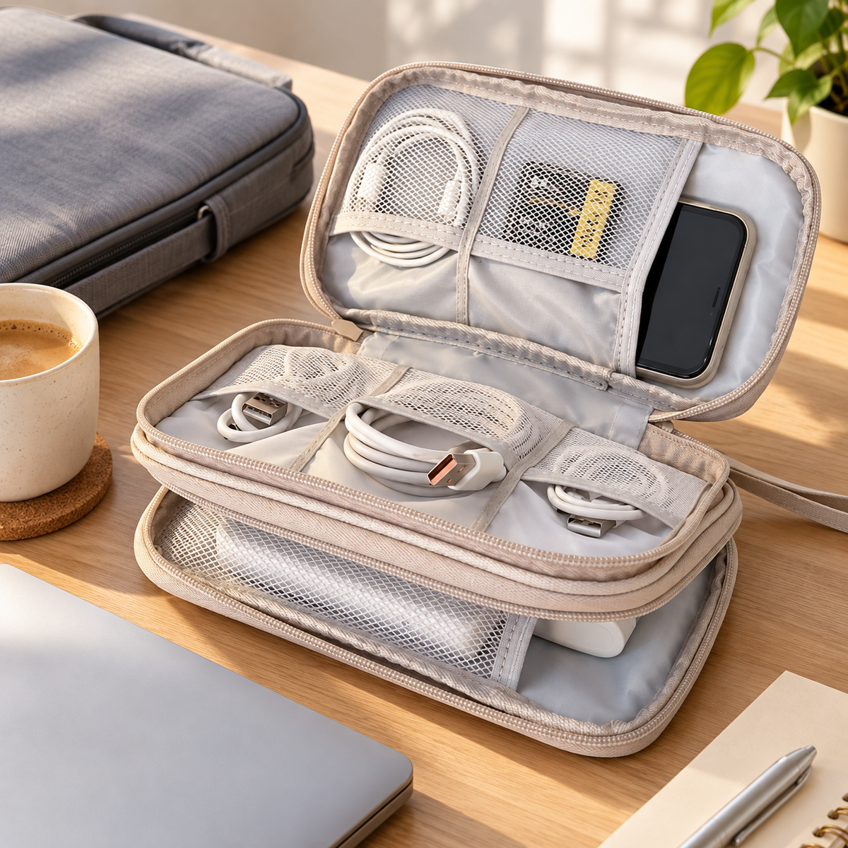 🔌 Desktop Cable Organizer Bag