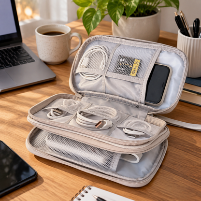 🔌 Desktop Cable Organizer Bag