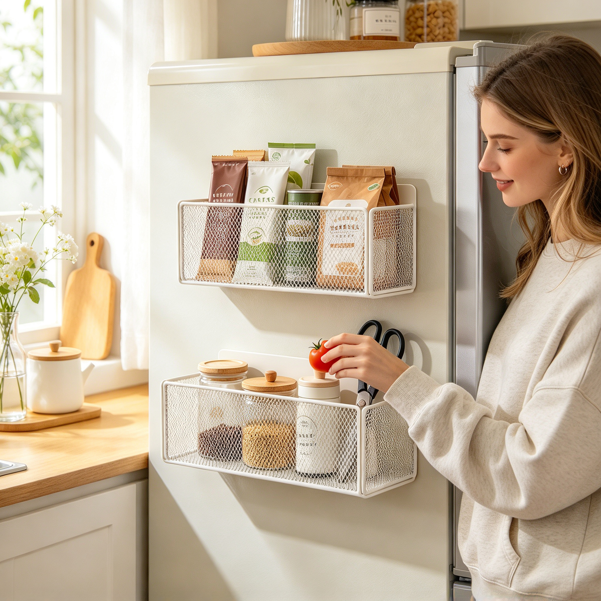 🧲 Magnetic Fridge Storage Bin