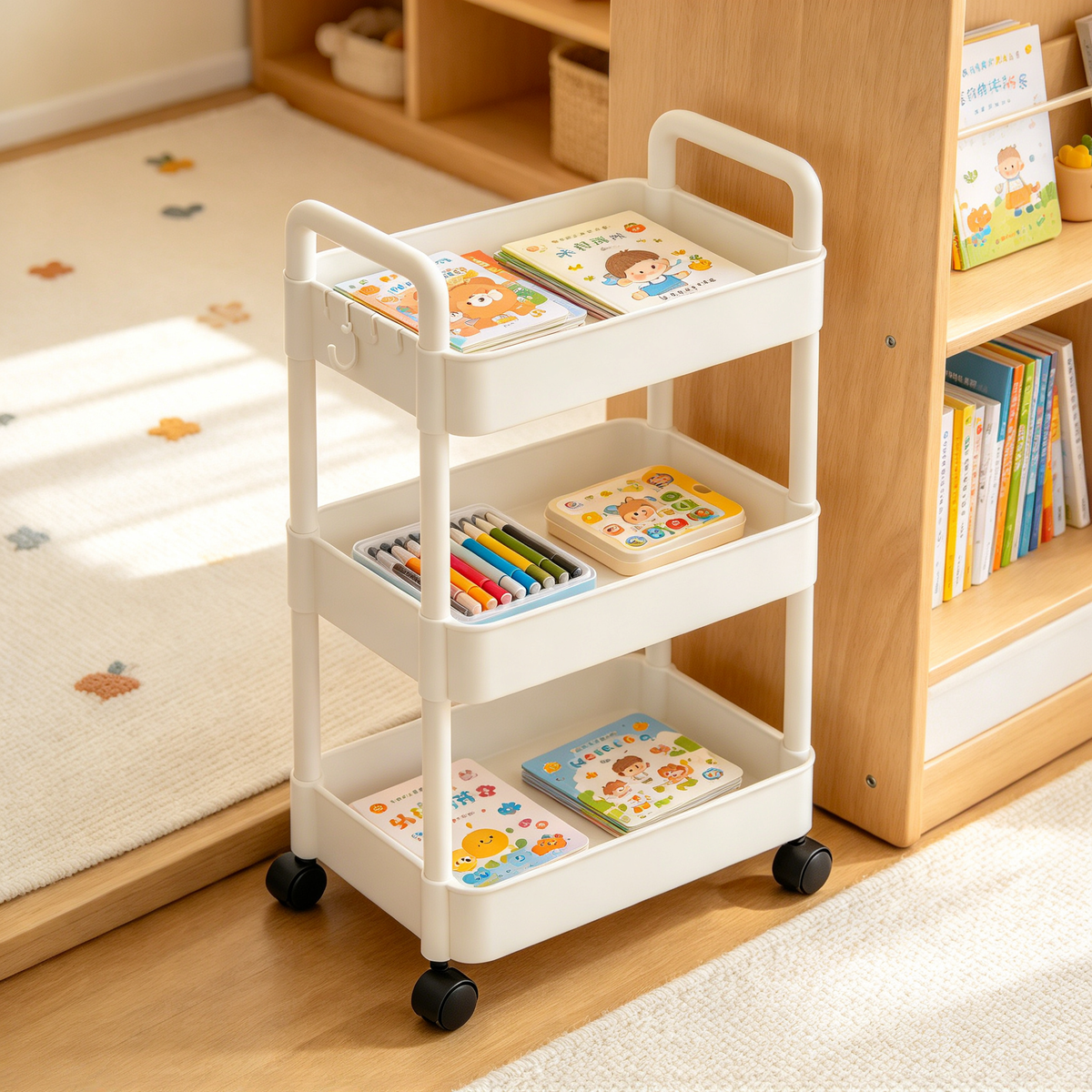 🛒 3-Tier Rolling Storage Cart