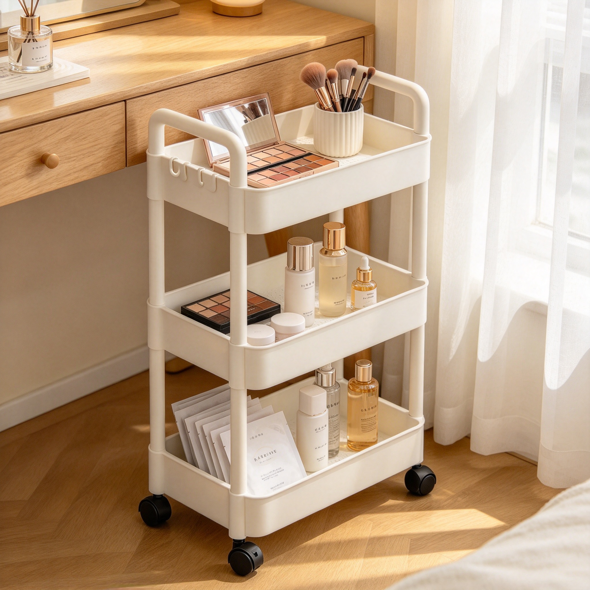 🛒 3-Tier Rolling Storage Cart