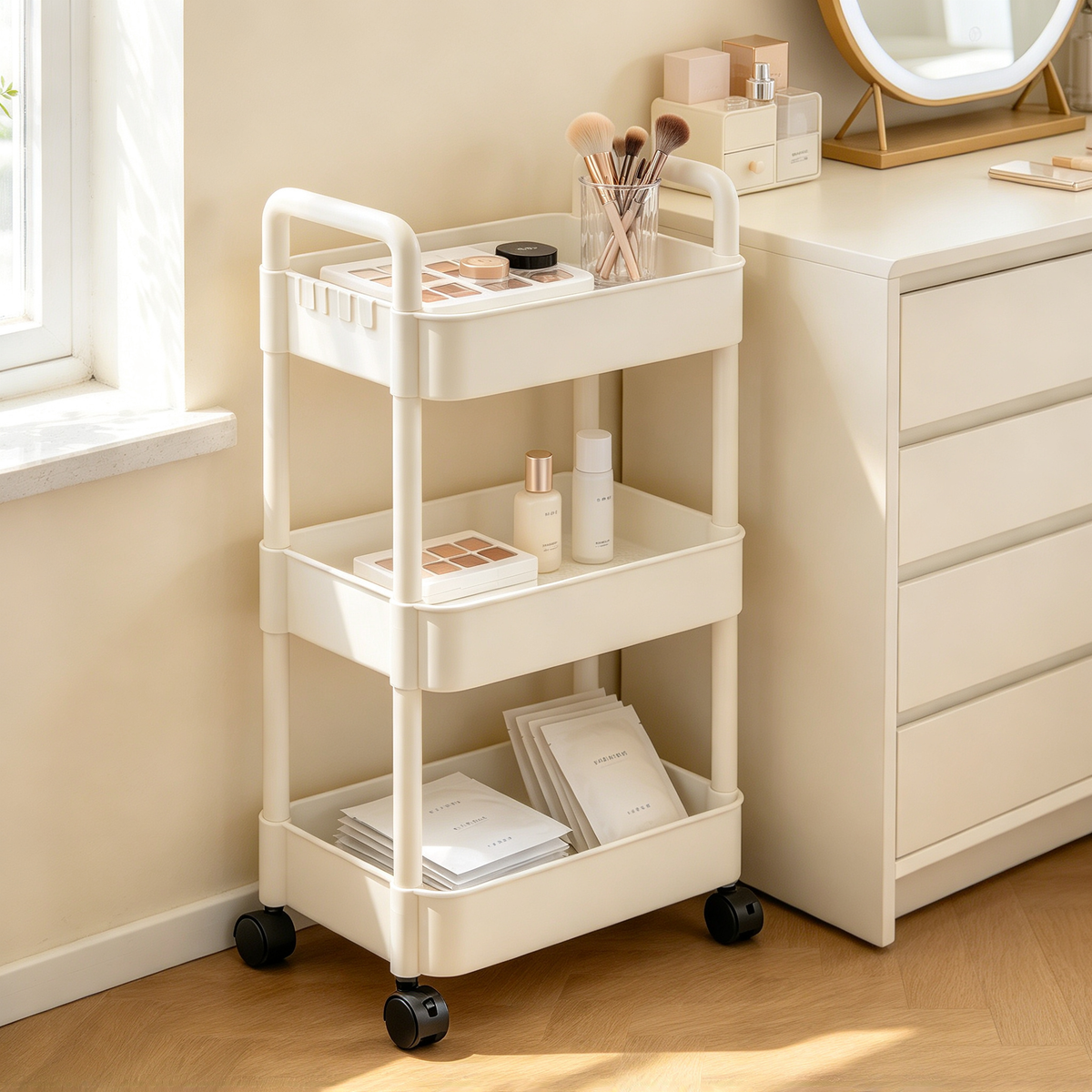 🛒 3-Tier Rolling Storage Cart